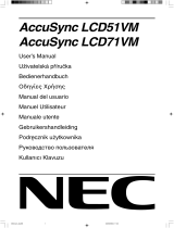 NEC AccuSync® LCD71VM Kullanım kılavuzu