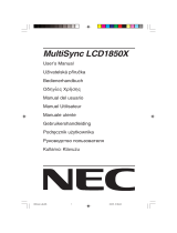 NEC MultiSync® LCD1850X Kullanım kılavuzu