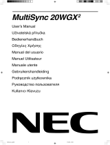NEC MultiSync® 20WGX² El kitabı