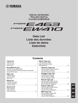 Yamaha PSR-E463 Veri Sayfası