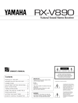 Yamaha RX-V890 Kullanım kılavuzu
