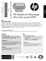 HP Deskjet Ink Advantage All-in-One Printer series - K209 Kullanım kılavuzu