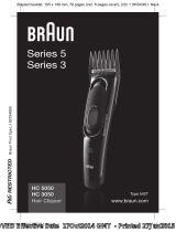 Braun HC3050, HC5050, Hair Clipper, Series 3, Series 5 Kullanım kılavuzu