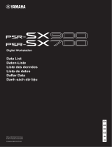 Yamaha PSR-SX900 Veri Sayfası