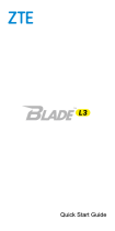 ZTE Blade BLADE L3 Hızlı başlangıç ​​Kılavuzu