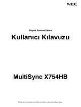 NEC MultiSync X754HB El kitabı