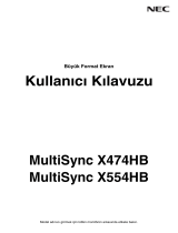 NEC MultiSync X474HB El kitabı