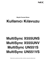 NEC MultiSync UN551S El kitabı
