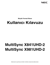 NEC MultiSync X841UHD-2 El kitabı