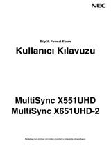 NEC MultiSync X551UHD El kitabı