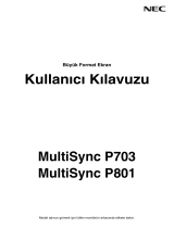NEC MultiSync P801 El kitabı