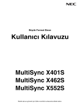 NEC MultiSync X552S El kitabı