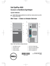 Dell OptiPlex 9020 Hızlı başlangıç ​​Kılavuzu