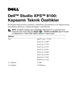 Dell Studio XPS 8100 Kullanici rehberi