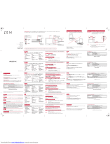 Creative 70PF216200111 - Zen 4 GB Portable Media Player Quick Start