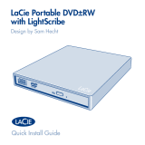 LaCie Portable DVD±RW with LightScribe Design by Sam Hecht USB 2 Hızlı kurulum kılavuzu