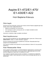 Acer Aspire E1-422 Hızlı başlangıç ​​Kılavuzu