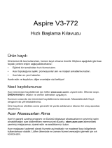 Acer Aspire V3-772G Hızlı başlangıç ​​Kılavuzu