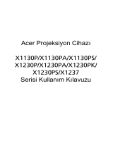 Acer X1130PA Kullanım kılavuzu