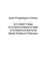 Acer X1110 Kullanım kılavuzu