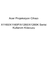 Acer X1160P Kullanım kılavuzu