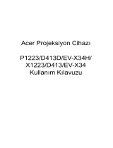 Acer P1223 Kullanım kılavuzu