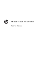 HP Z Display Z22i 21.5-inch IPS LED Backlit Monitor Kullanici rehberi