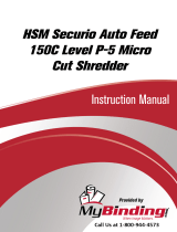 MyBinding HSM Securio Auto Feed 150C Level 4 Micro Cut Shredder Kullanım kılavuzu