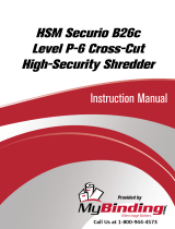 MyBinding HSM Securio B26c Level P-6 Cross-Cut High-Security Shredder Kullanım kılavuzu