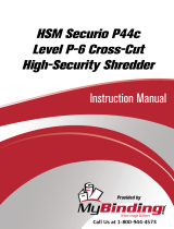 HSM HSM Securio P44c Level P-6 Cross-Cut High-Security Shredder Kullanım kılavuzu