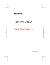 Lenovo A536 Hızlı başlangıç ​​Kılavuzu