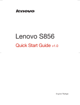 Lenovo S856 Hızlı başlangıç ​​Kılavuzu