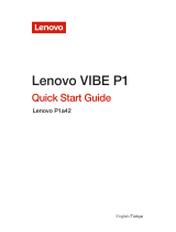 Lenovo Vibe P1 Hızlı başlangıç ​​Kılavuzu
