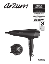 Arzum AR 5099 Black Motion Hair Dryer Kullanım kılavuzu