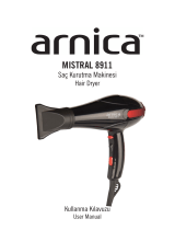 Arnica Mistral 8911 Profesyonel Saç Kurutma Makinesi Kullanım kılavuzu