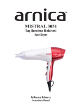 Arnica Mistral 3051 Saç Kurutma Makinesi Kullanım kılavuzu
